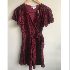 Francesca's Velvet Wrap Dress